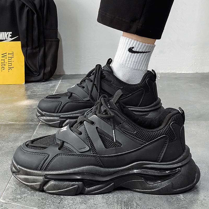 

39-44 Новые повседневные кроссовки для мужчин на открытом воздухе, роскошные дизайнерские теннисные туфли для мужчин на платформе, нескользящие 44 чёрный