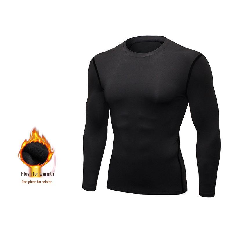 

Men s Autumn/Winter Fleece-Lined Quick-Dry Long-Sleeve Running Shirt XXXL (85-95 kg)
