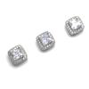 5pcs Square Rhinestone Crystal Buttons Cubic Zirconia Button for Sweater Coat Sewing for Cashmere Knit Cardigan