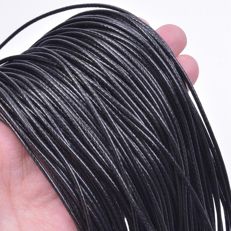 102030 Stück DIY Lederkordel für Anhänger 50 cm lang Halskettenseil Schwarze Farbe Geflochten Damen Herren Choker Verstellbar Hummerverschluss