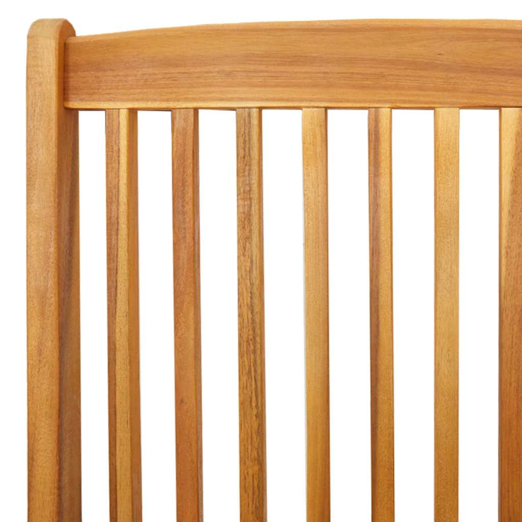 Folding Chair with Cushion 2 pcs Brown Solid Acacia Wood
