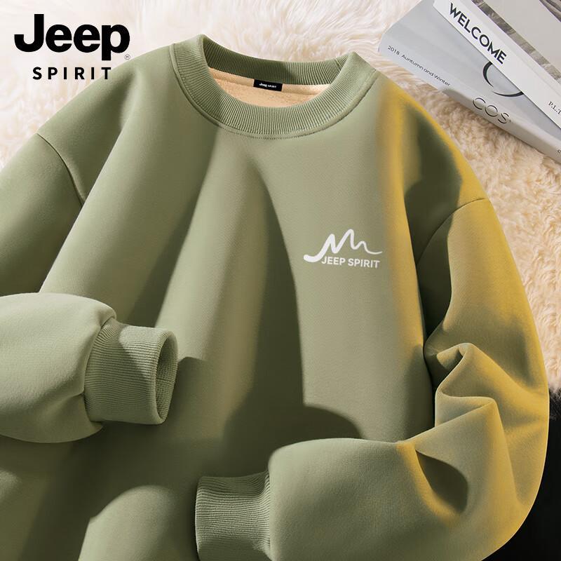 

JEEP SPIRIT Men s Thickened Lamb Fleece Round Neck Sweatshirt 3XL