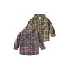 Boys' Long-Sleeved Shirts, Korean Style Children's Clothing, Spring and Autumn Brushed Children's Plaid Shirts, Baby Boy's Lapel Cardigan Tops