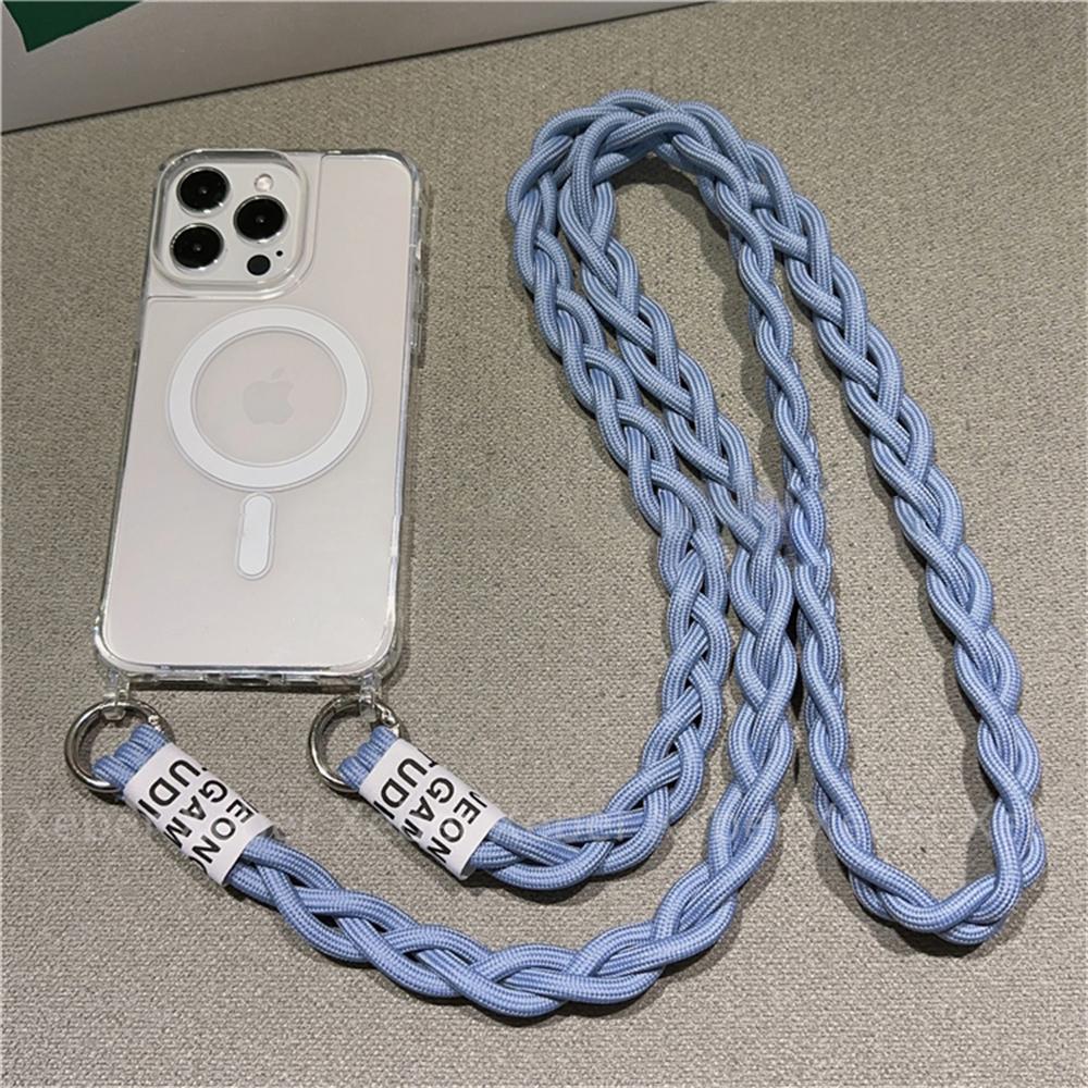 Crossbody Necklace Lanyard For Magsafe Magnetic Wireless Charging Case For iPhone 17 Air 16 15 11 12 13 14 Pro Max Clear Cover
