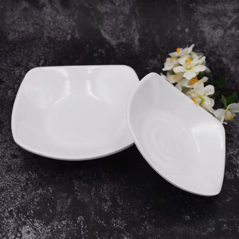 Huipu A5 Melamine Irregular White Snack Plate
