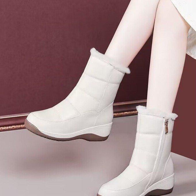 Snow Boots Women's Winter New Velvet Thickened Warm Cotton Shoes Versatile Comfortable Medium Tube Thick Sole Fashion Boots Women