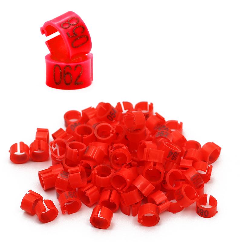 No.001-100 Bird Clip Ring ID 8mm Plastic Digital Markup Parrot Pigeons 10 Colors Marking Ring Bird Training Foot Ring
