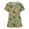 Quick-Drying Printed T-Shirt Short-Sleeved V-Neck Dental Oral Hand Wash Clothes Beauty Salon Pet Hospital Doctor Nurse Overalls