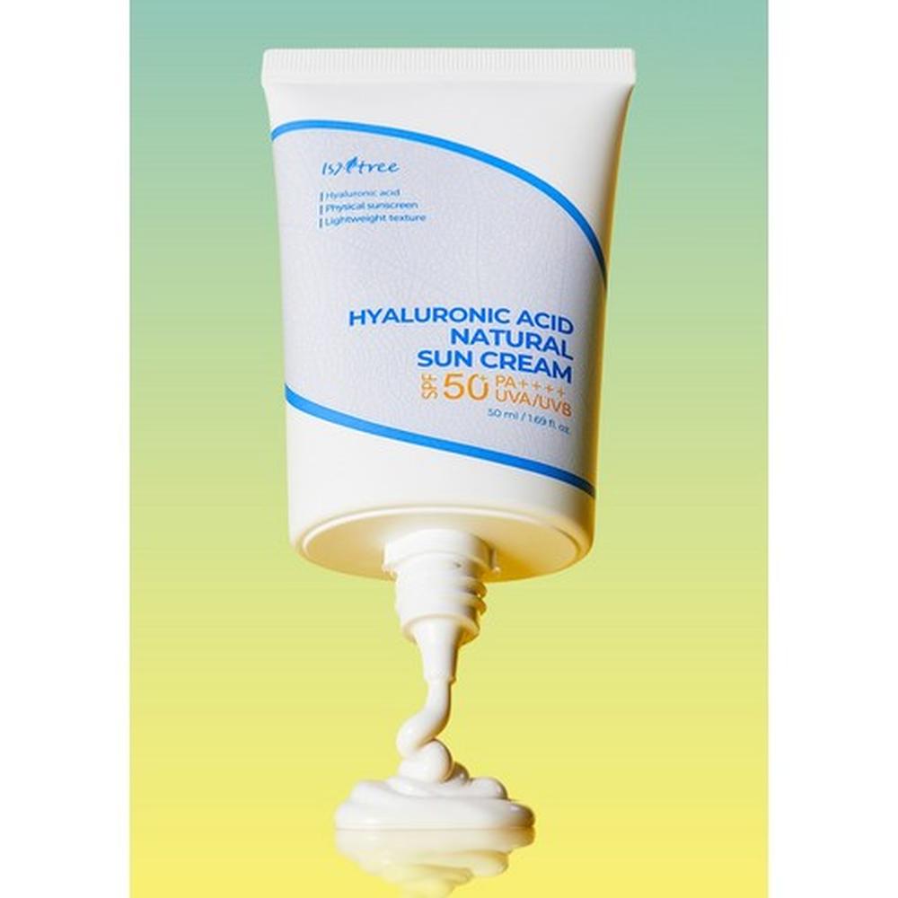 ISNTREE Hyaluronic Acid Natural Sunscreen SPF50+ PA++++ 50ml - UV Shield Protect Hydrate, Korean