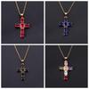 Xiyin Multicolor Zircon Cross Pendant Necklace