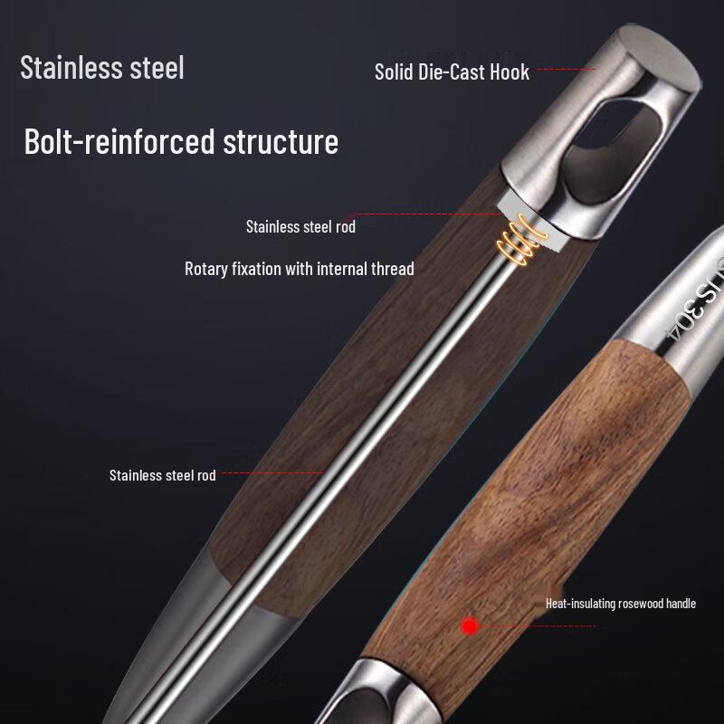 Home Helper 7-Piece 304 Stainless Steel Cooking Utensil Set with Rosewood Handles