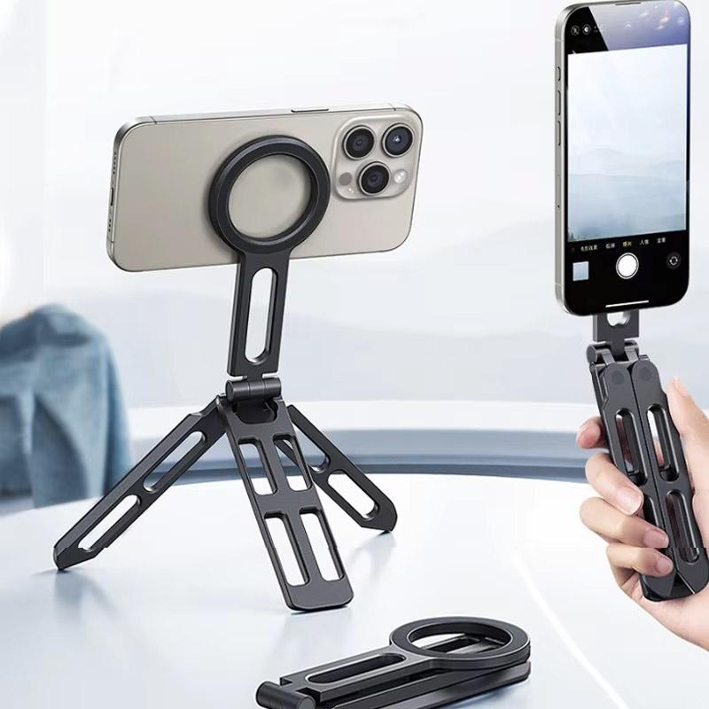 Foldable Magnetic Tablet Phone Holder Handle Phone Tripod Mount W Arca ColdShoe Desk Mount for iPhone 16/15/14/13 XIAOMI Magsafe