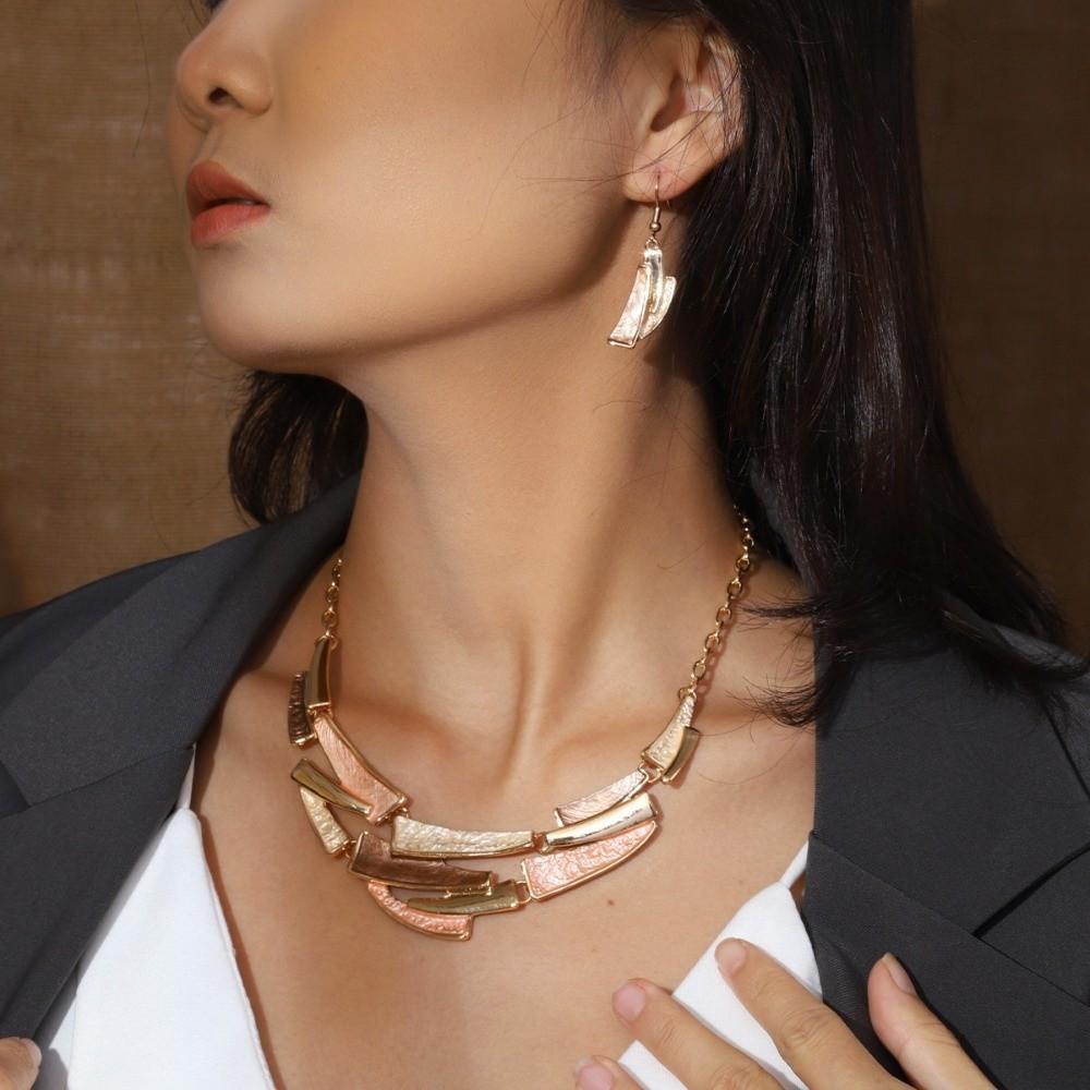 Layered Geometric Jewelry Set Zinc Zinc Zinc Alloy Fashion Jewelry Set For Women