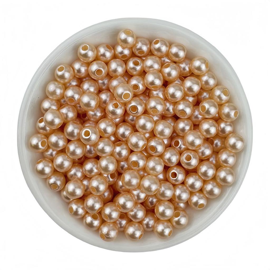 Perla Imitazione ABS, Perla Rotonda Monocromatica con Foro, Bracciale Collana Perline Fatti a Mano, Accessori Gioielli Fai da Te