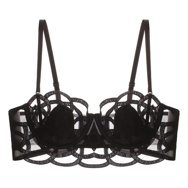 

Сексуальное нижнее белье женское маленькая грудь показывает большую грудь собирает и закрывает подгрудь нижнее белье французский тонкий хлопок кружевной бюстгальтер с заячьими ушками бюстгальтер S чёрный