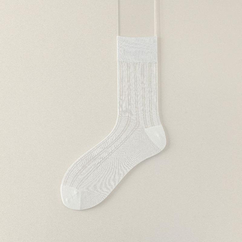 Spring and Summer Men's Socks, Mulberry Silk Men's Socks, Ultra-thin Mesh Breathable Men's Socks, Loose-fitting Elderly Socks
