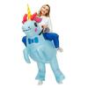 Buntes aufblasbares Einhornkostüm für Eltern-Kind-Cosplay und Halloween-Partys