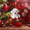 Dog Christmas Ornaments Dog Decoration Pendant 2D Seasonal Festive Pendant For Window Door Stair Fireplace Mantel Car Display