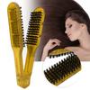 Hair Straightening Plywood Comb Straightener Styling Comb Hairdressing Tool (Purple)