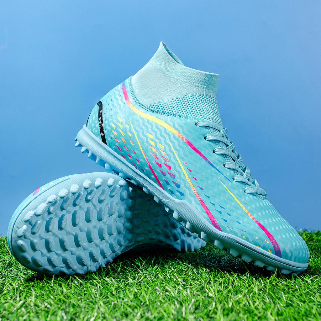 Foreign trade high-top football shoes long broken nails Amazon men's and women's football shoes grass field student training shoes