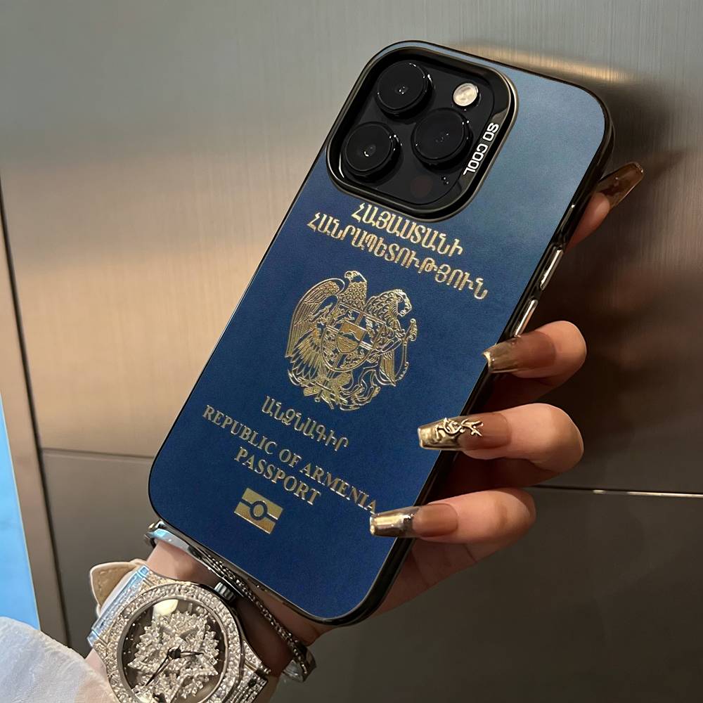 

A-Armenia Flag Passport ART For iPhone 17 16 15 14 13 12 11 Pro Max XS 17 Air Silicone Colored Silver Bumper Cover iPhone16ProMax