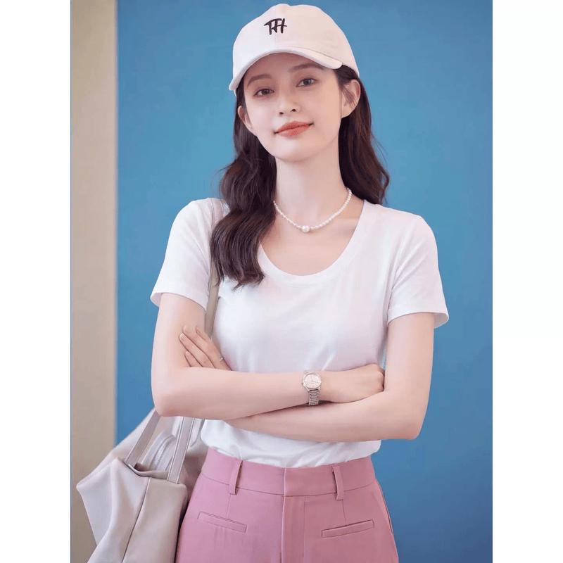 Basic House Women's Slim Fit Round Neck T-shirt