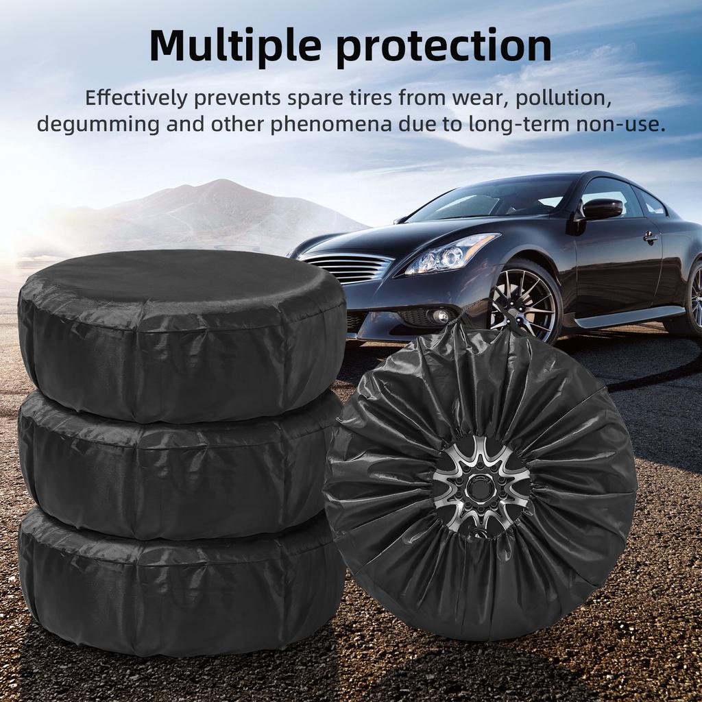 1/2/4PCS Polyester Car Auto Wheel Tire Cover Protector Car Spare Tire Cover Tyre Wheel Covers For Vehicles Dustproof Tire Bags