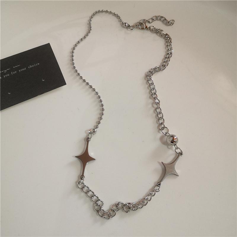 Punk Rock Vintage Star Pendant Chain Necklace For Men Women Charm Hip Hop 90s Y2K Grunge Goth Aesthetic Trendy EMO Accessories