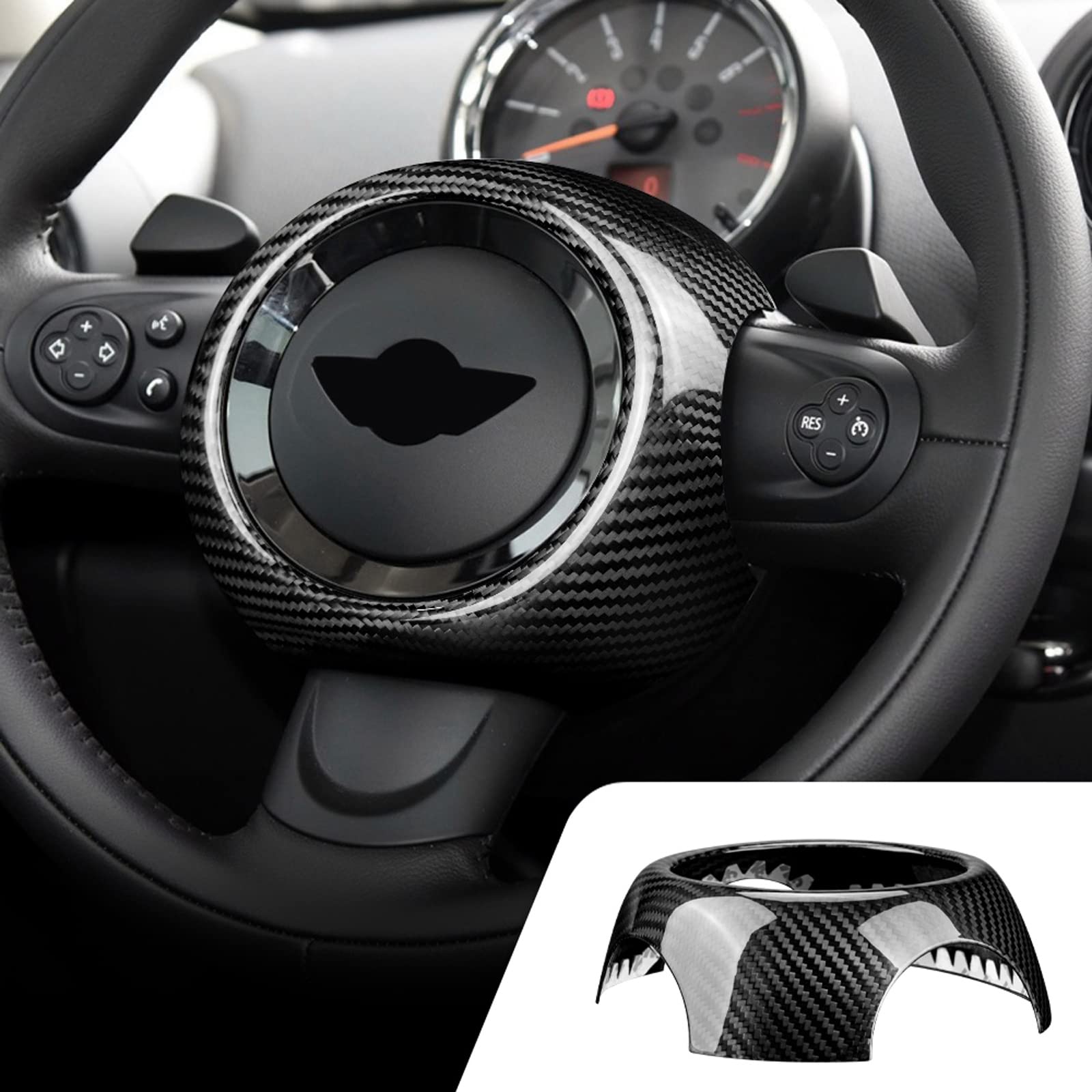 

AIRSPEED Mini R55 R56 R57 R58 R59 R60 R61 Real Hard Carbon Fiber Car Steering Wheel Airbag Stylish Interior Mini Cooper Clubman Countryman Roadster чёрный