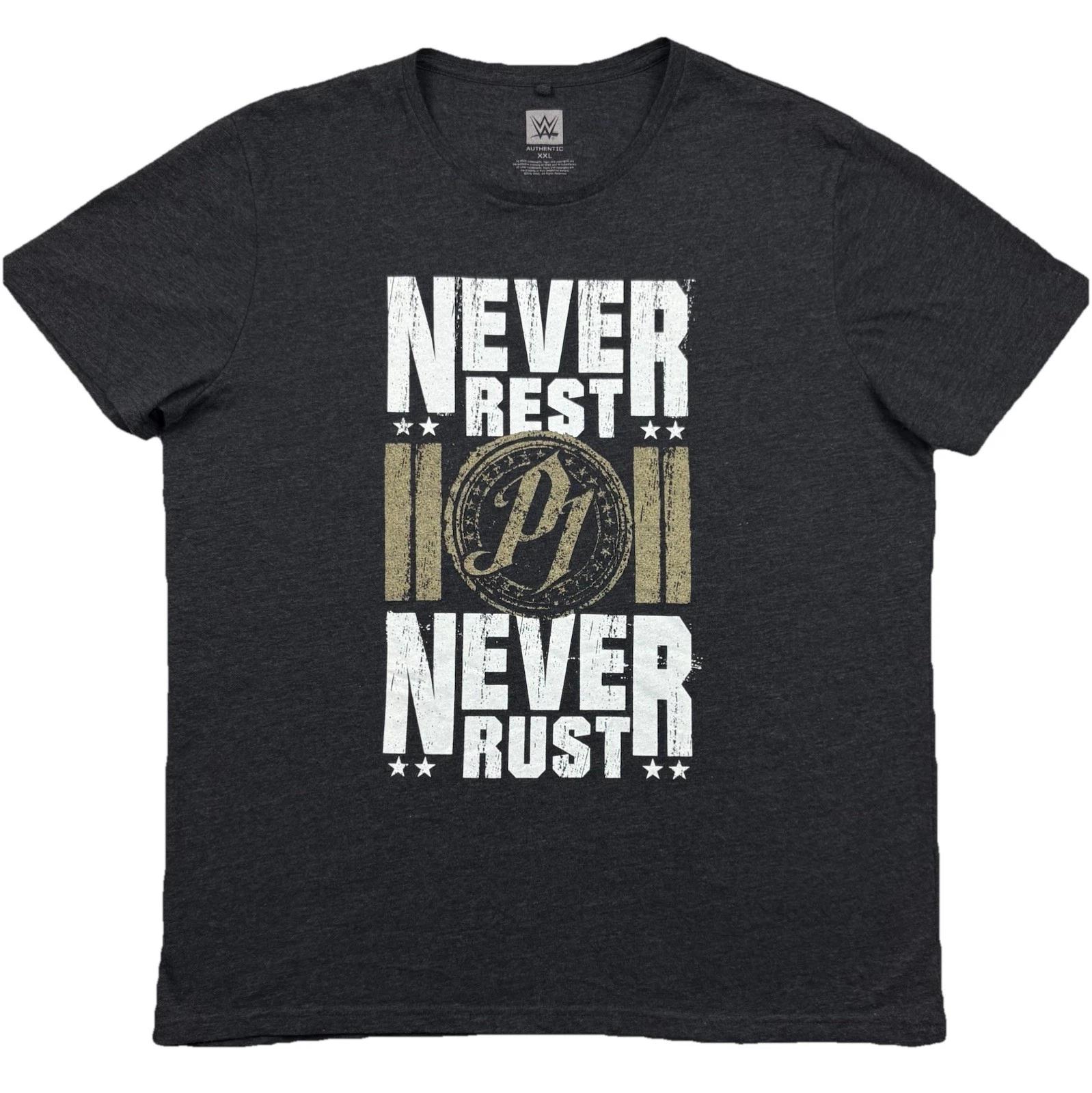 WWE AJ Styles Never Rest Never Rust T Shirt Size 2XL XXL Wrestling Tee 2019 XL