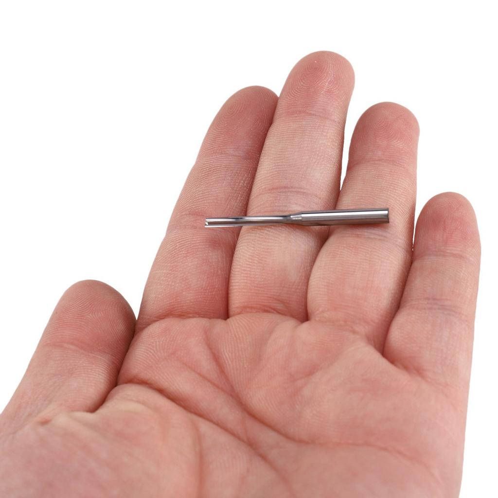 A84X-20 Pcs Two Flutes Straight End Mills Straight Slot Bit Wood Cutter Two Double Flute Bits 3.175X2x17mm For CNC Router