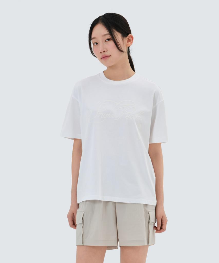 SNOWPEAK APPAREL Askin Women'S Foam Lettering Short Sleeve T-Shirt (S25Mwfts87) Off White