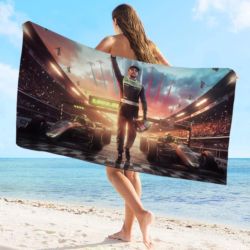 Racing Car F1 Pattern Towel Microfiber Beach Towel Absorbent Quick Dry Soft Yoga Swimming Resort Mountain Climbing Towel