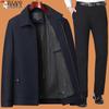 2025 Men's Autumn/Winter Thickened Outerwear Set for Middle-Aged and Elderly Dads and Grandpas