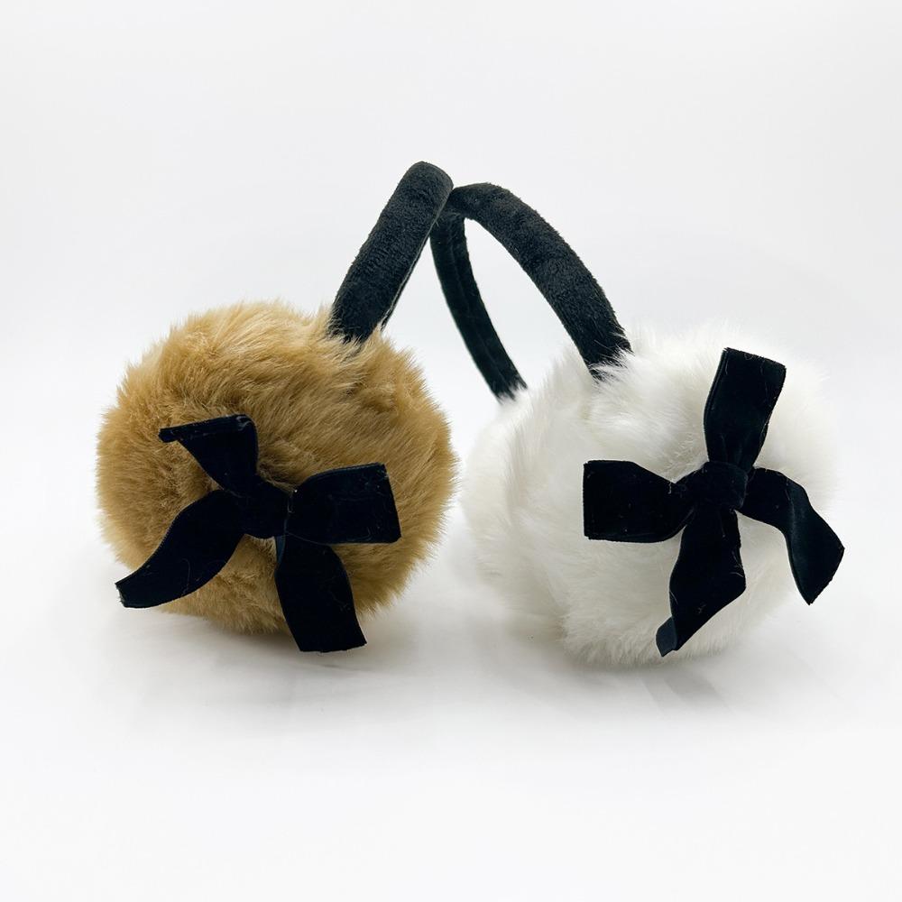 New Faux Fur Plush Earmuffs Y2k Keep Warm Winter Earflap Thick Bowknot Earmuffs Autumn