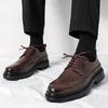 2025 spring and autumn new men's block casual leather shoes men's formal business men's shoes men's English leather Sh