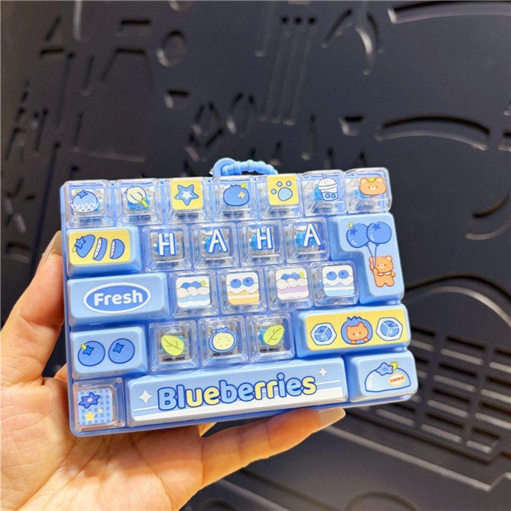 26 Keys Mechanical Keyboard Toy Clear Key Sounds Bag Pendant Charm Stress Relief Use