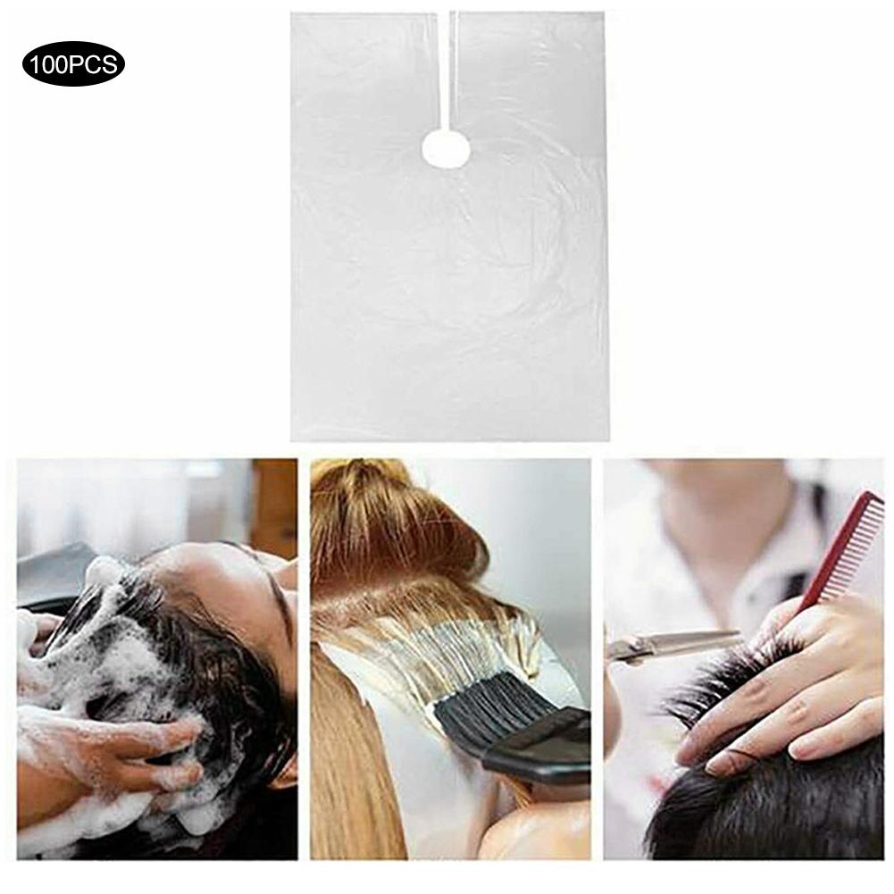 100pcs Disposable Salon Apron Cape Gown Waterproof Hair Cutting Cover for Home Barber Tools