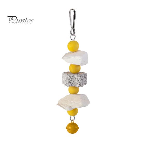 

Игрушка для птиц, красочная подвесная игрушка для попугая с бусинами, клетка для птиц из натурального дерева, шлифовальный камень, товары для животных для попугая, длиннохвостого попугая, хомяка, кролика жёлтый