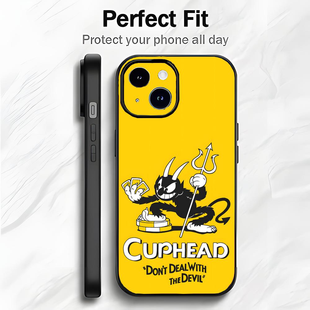 Cute American Cartoon C-Cuphead Phone Case Phone Case Soft Packaging Lightweight For iPhone17 16 15 14 13ProMax