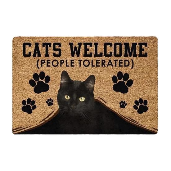 Realistic Animal Floor Mat 3D Optical Illusion Rug Cute Cat Design Entrance Rug Non-slip Dog Doormat for Bathroom Kitchen Living Room Bedroom