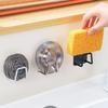 Stainless Steel Kitchen Sink Sponge Holder Self Adhesive Drain Rack Storage Organizer Wall Mounted Kitchen Gadget