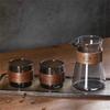 500ml Anti Scalding Wooden Holder Hand-brewed Glass Coffee Pot Ice Coffee Sharing Pot Hand Brewing Coffee Bariata Tool
