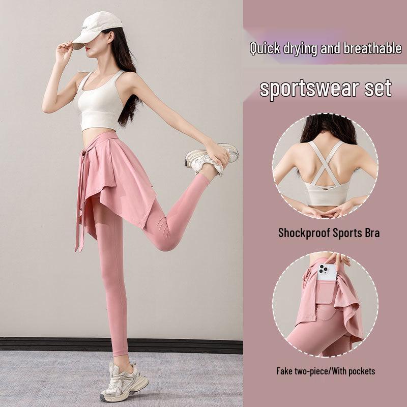 2024 Women's Quick-Dry Running & Sportswear Set for Mountain Climbing, Gym, Badminton, and Yoga