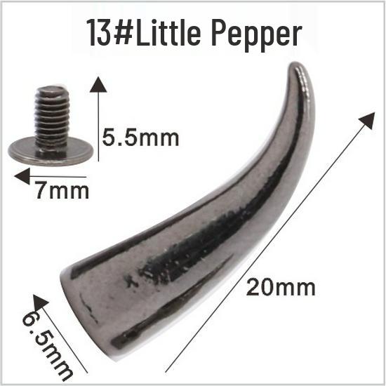 Punk Spike Alloy Bullet Rivet Horn Cone with Base Screw for Apparel, Bags, Shoes