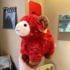 Lucky Mascot for New Year Red Sheep Doll with Chinese Knot Tassel, 2027 Traditional Style Craft Fluffy Plush Lamb, Lifelike Detail Plushie Home