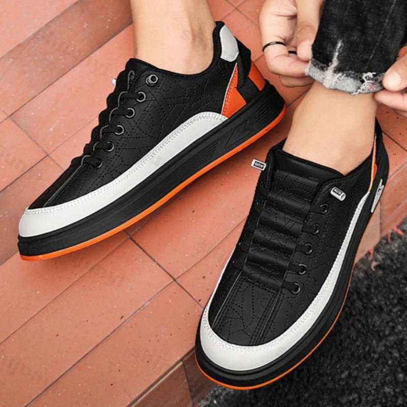 Fashion 2025 New Men Sneakers Fashion PU Leather Casual Shoes Street Skateboard Shoes Men Platform Vulcanized Shoes Tenis Masculino