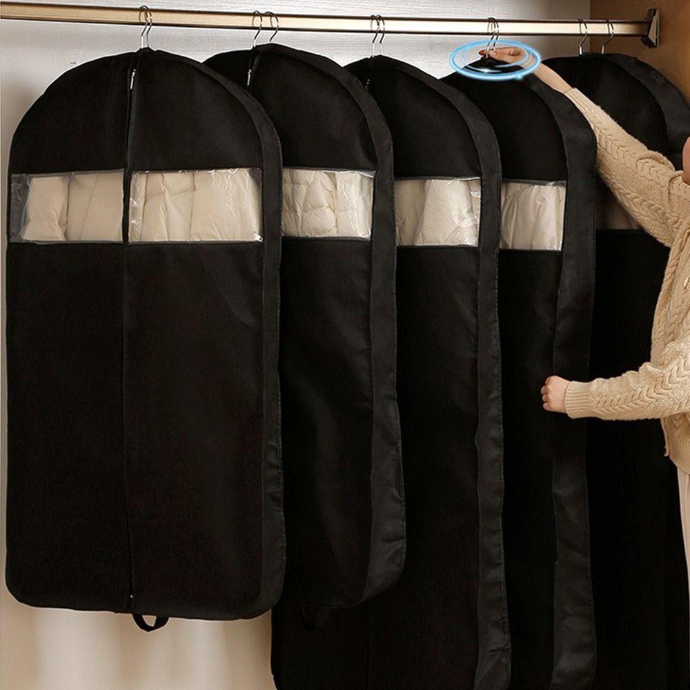 

Large Capacity Closet Storage Organizers Clear Window Hanging Garment Bag Household M чорний