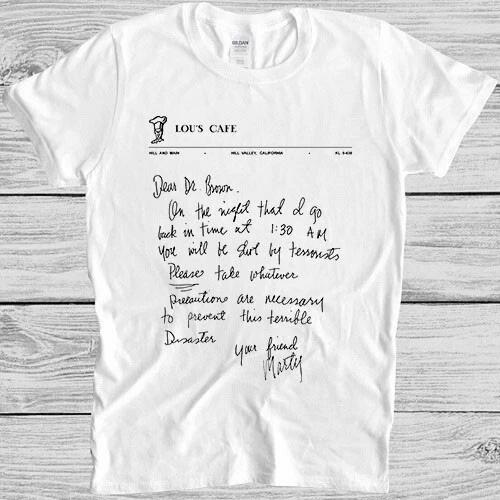 Lou's Cafe Marty's Letter Dr. Emmett Brown Back to the Future Gift T Shirt 4022