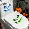 Decorative Stickers for Toilets Glow In The Dark Sticker, Self-adhesive Ghost Face Shape Decals, Horror Halloween Party Decor Waterproof PVC Stickers,
